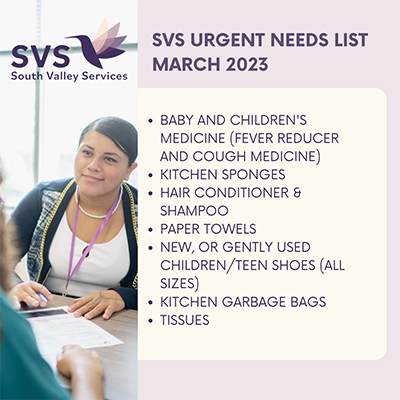 March urgent needs